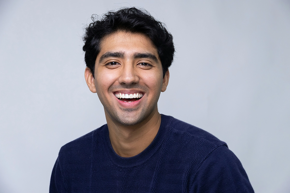 A mature man with dental implants smiling
